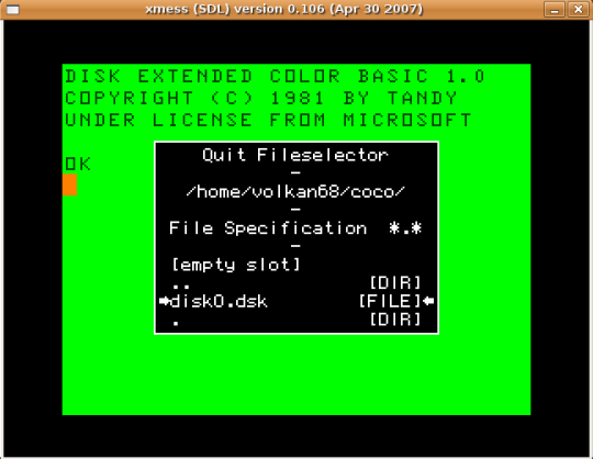 xmess coco select disk image