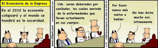 Dilbert sobre el futuro de la economía